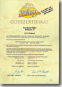 G&uuml;tezertifikat